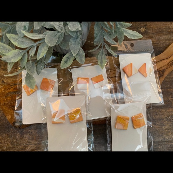 Handmade Clay Square Studs - Desert Sands Series - Picture 6 of 8